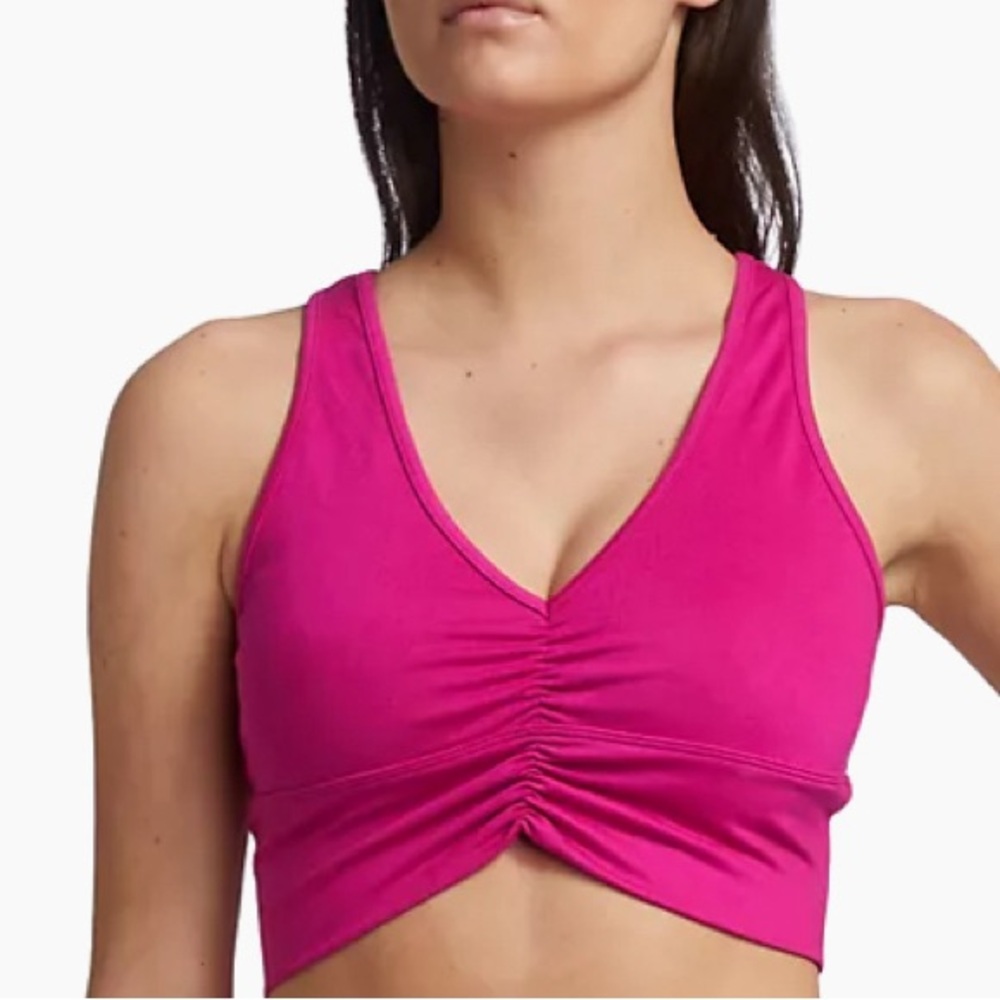 Alo Yoga • Wild Thing Magenta Ruched Bralette • L